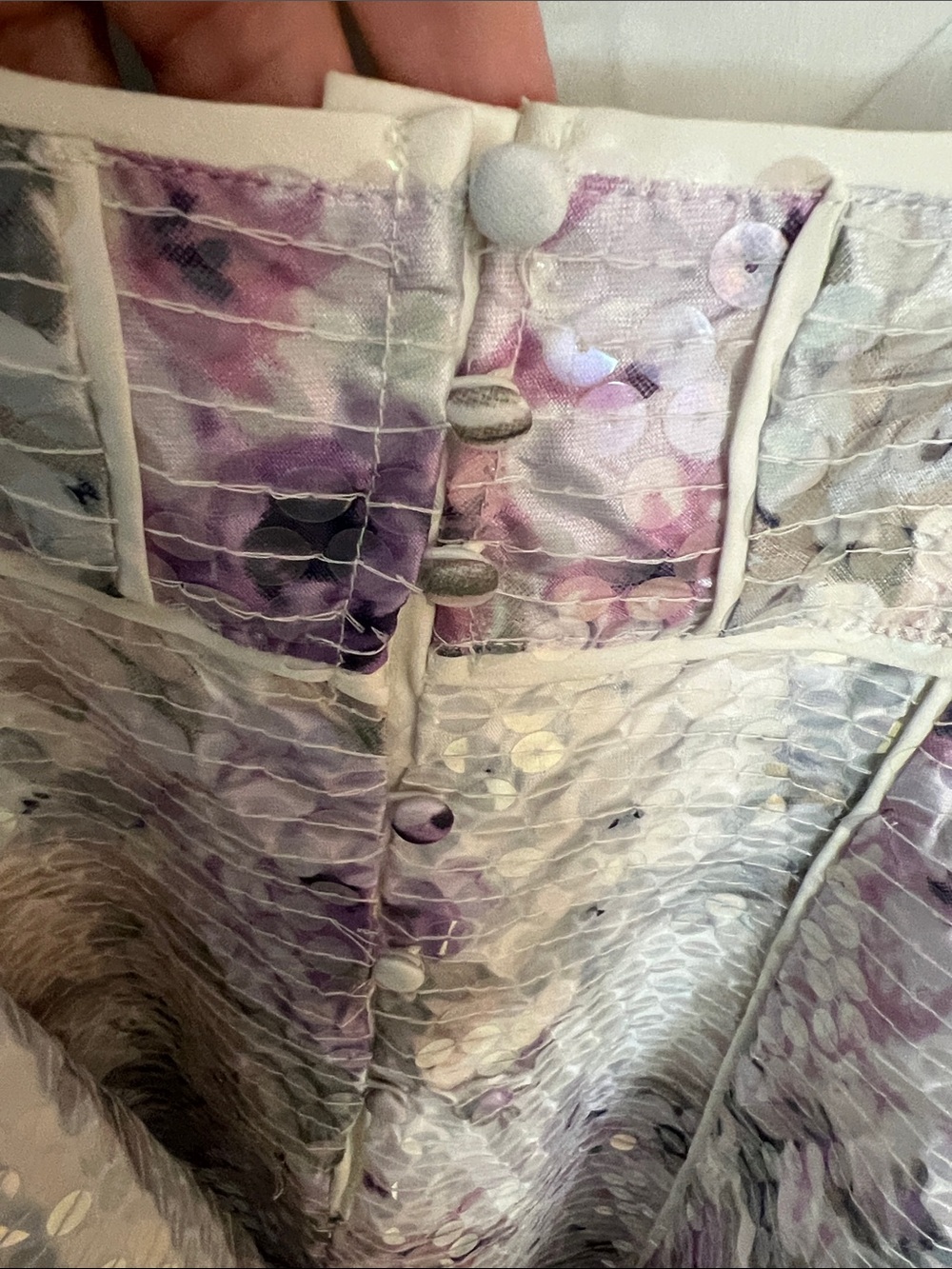 NWT ASOS Design Floral White & Lavender A-Line Mini Dress US 8 - Picture 7 of 11